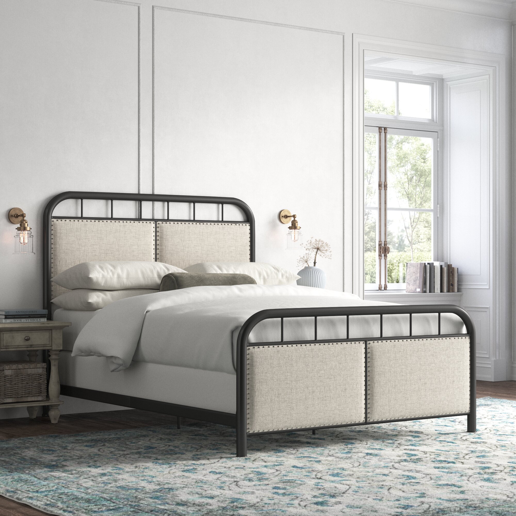 Metal and 2024 upholstered bed