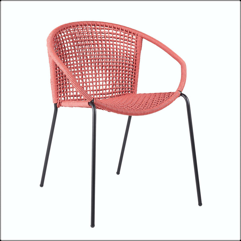 Chaise en acier et corde tissée complexe (ensemble de 2)