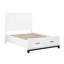 Lit plateforme double avec rangement - fini blanc rustique et efficace