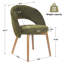 Chaises de salle à manger Aurevo de style moderne du milieu du siècle, revêtues de tissu vert, avec dossier incurvé et pieds en bois massif. Chaises de cuisine rétro pour salle à manger, restaurant. Montage facile.-1287601893