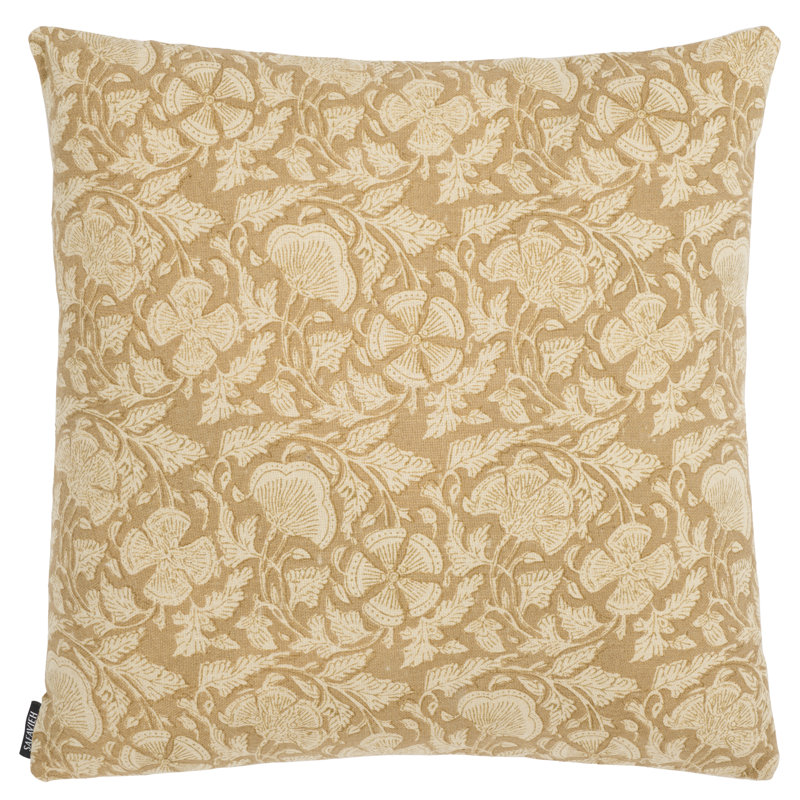 Khriya Mustard Cotton and Polyester Blend Pillow