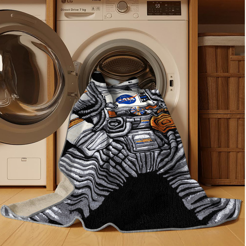 Tapis gris lavable à la machine, Rond 3 pi