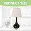 17" Tall Elegant Black & Gold Teardrop Table Lamp With Beige Fabric Shade, 2 Led Bulbs Included-1086024993