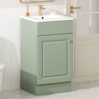 Meuble-lavabo 18 po avec meuble-lavabo en céramique et tablette réglable