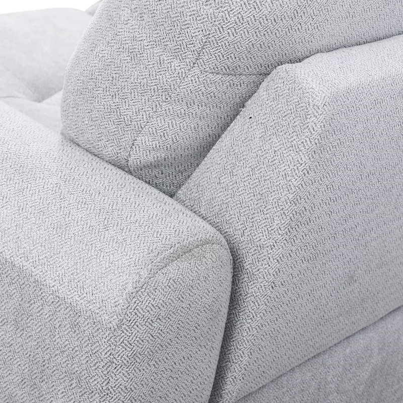 Sciortino Upholstered Sectional, Right Hand Facing, Light Gray Fabric