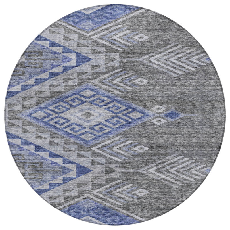 Tapis extérieur rond lavable 8 pi Southwestern