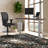 Skyscraper Electric Height Adjustable Standing Desk, Dual Motor and Digital Control with Memory, 60x24, Walnut Block Top with Brushed Silver Frame-843439817