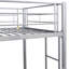 Lit superposé en métal argenté avec lit gigogne - Option de literie écoénergétique moderne