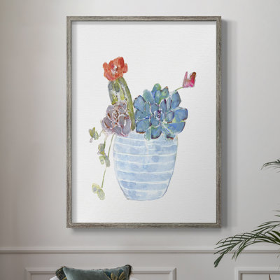 Cactus and Succulent Blooms I Framed Print - Solid Wood 45442