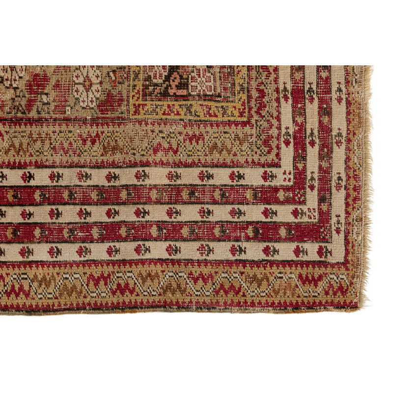 Antique Turkish Ghiordes Rug In Brown With Geometric Medallion - Rug & Kilim