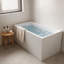 Baignoire autoportante en acrylique blanc brillant de 43 pouces avec surface antidérapante