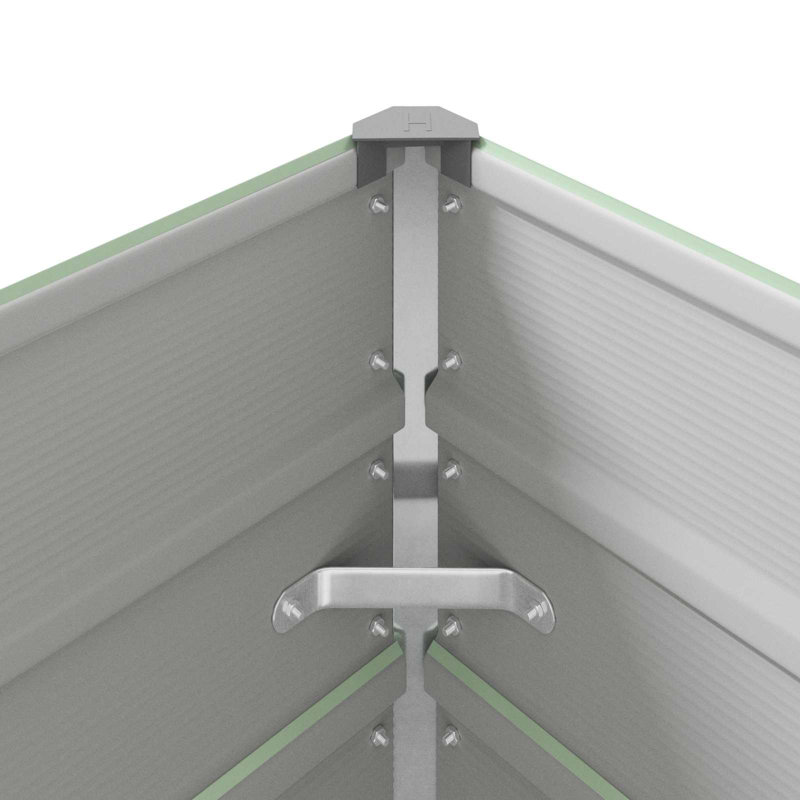 Planter Galvanised Steel, 45cm H x 480cm W x 100cm D, Pastel Green