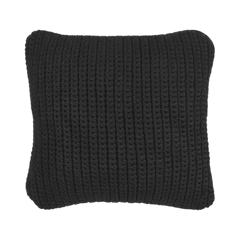 Prism Polyester Indoor/Outdoor Pillow Cover & Insert, 22"H x 22"W, Black, Square