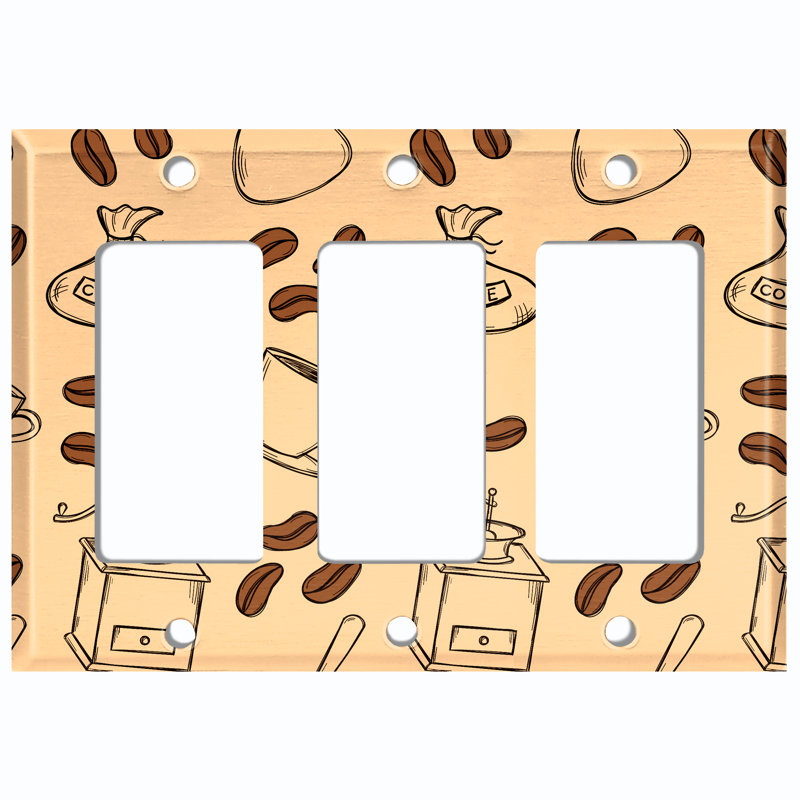 Patterned 3 - Gang Rocker Standard Wall Plate