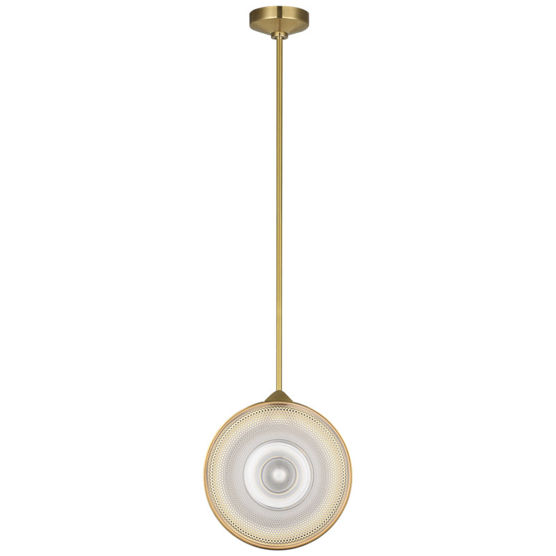 Copper Coast 1 - Light LED Pendant, Natural Brass