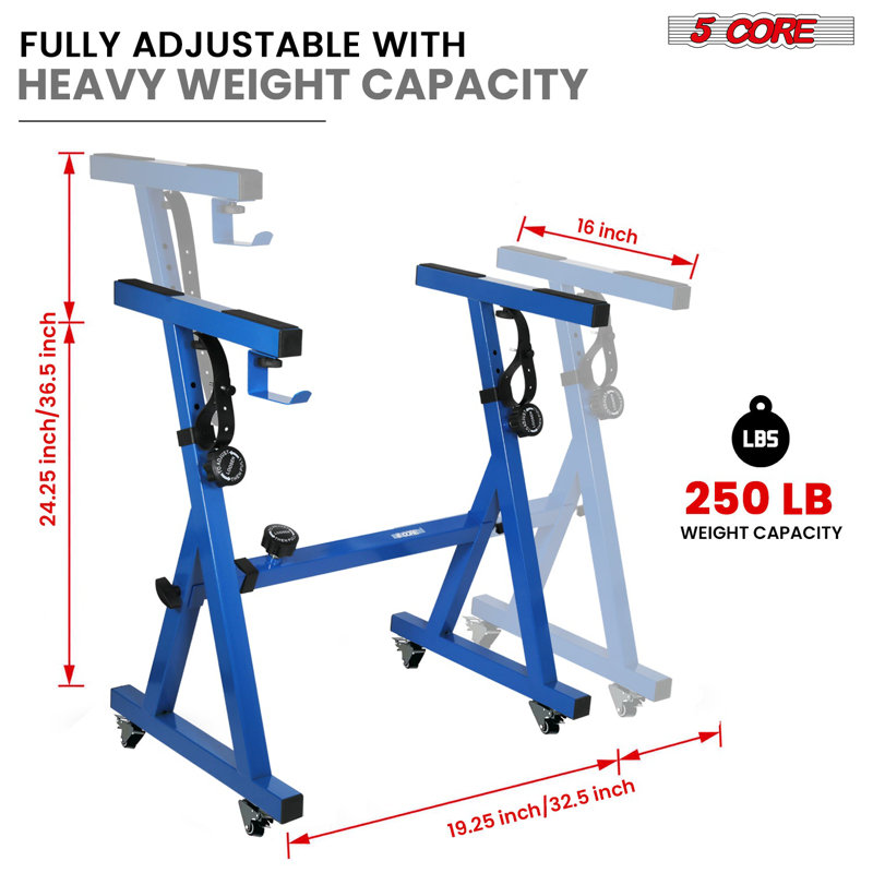 Support à clavier 5Core à hauteur réglable de 36,5 po, largeur de 32,5 po, piano électrique en Z, capacité de 250 lb, Bleu