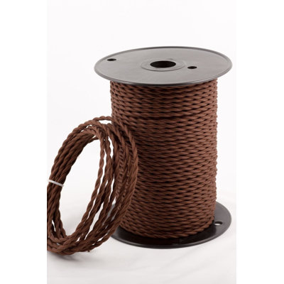 Ortonville 2Core Twisted Vintage Coloured 0.75Mm Braided Fabric Flexible Electrical UK Lighting Wire Cord / Cable