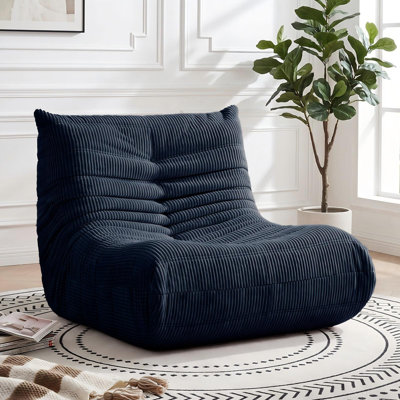 Oversized Corduroy Togo-Style Adult Bean Bag Chair, High-Density Memory Foam Armless Floor Lounge Sofa, 32"W x 39"D Heavy-Duty 400 LBS Gaming Couch for Bedroom Living Room Apartment Office & Commercial Spaces