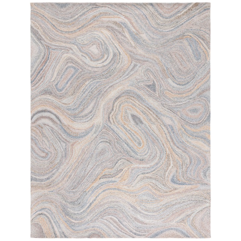 Parchette Hand Tufted Pet Yarn Pile Abstract Rug, Rectangle 8' x 10'