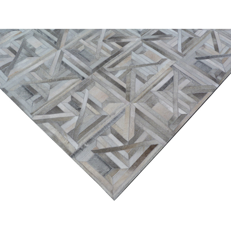 Natural Hide Cowhide Geometric Area Rug