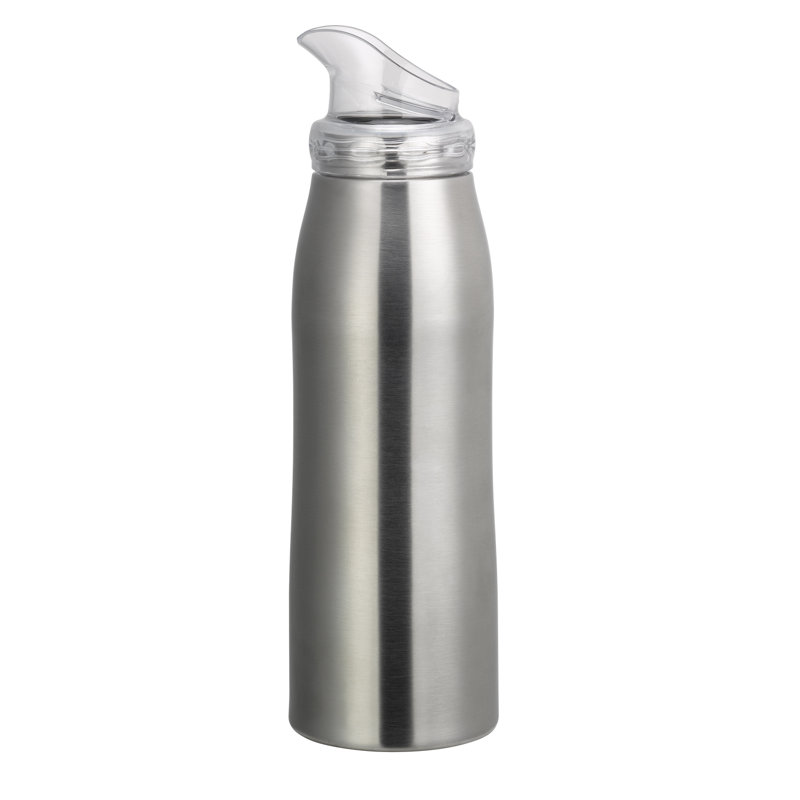 Bouteille en acier inoxydable isolée sous vide avec grand couvercle verseur, H 12,25 po x l 3,75 po x P 3,75 po