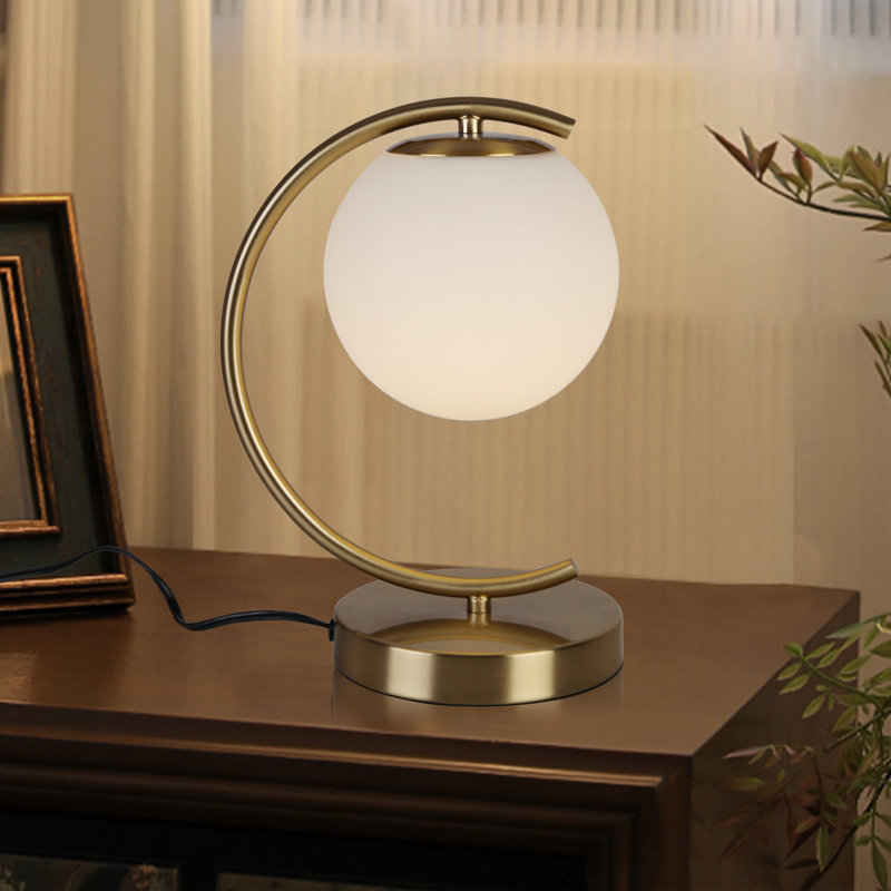 Lampe de table d'appoint à 1 lumière pour table de chevet brossée Bress