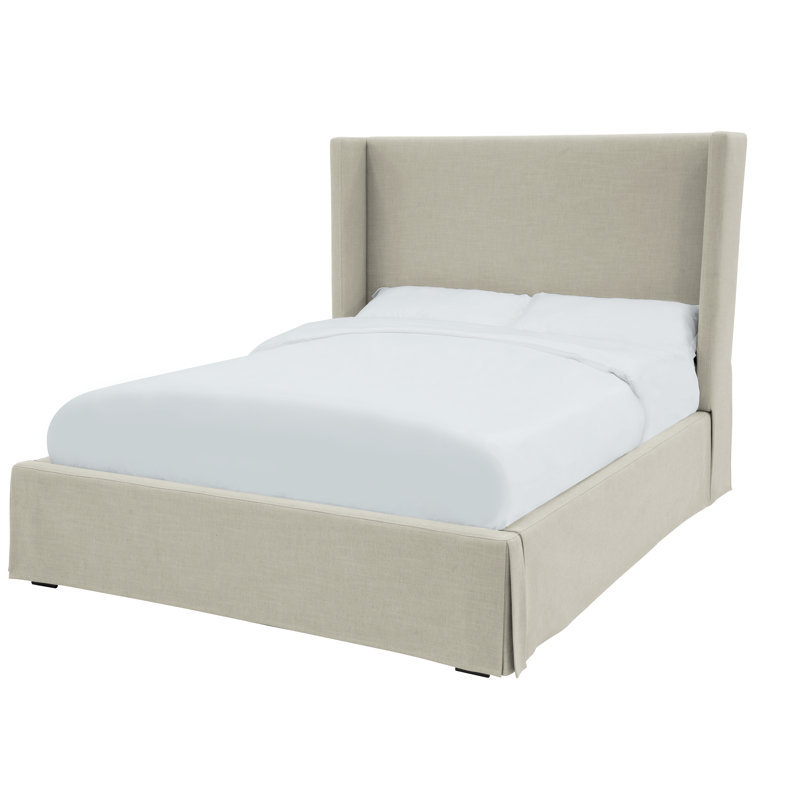 Lit plateforme tapissier Sofina, Reine, Crème
