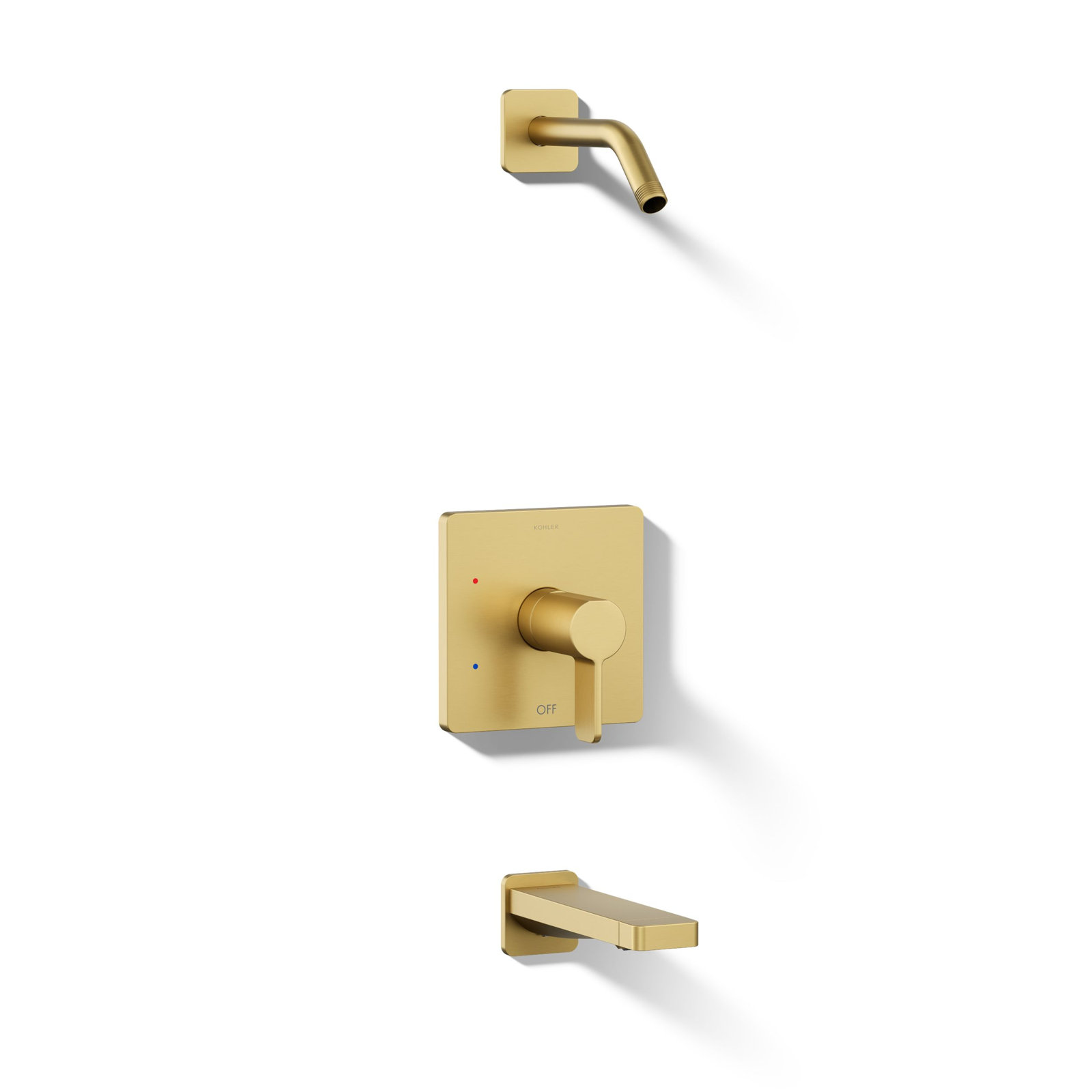 Parallel Bath and Shower Trim Set, Gold
