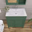 Meuble-lavabo simple 30 po avec plateau en résine et armoire à pharmacie Shaneca-1197069230