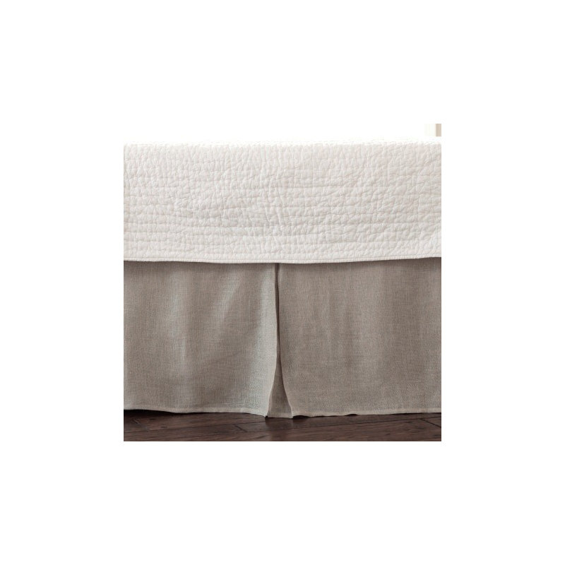 Linen Voile Cream Bed Skirt, Beige, Twin