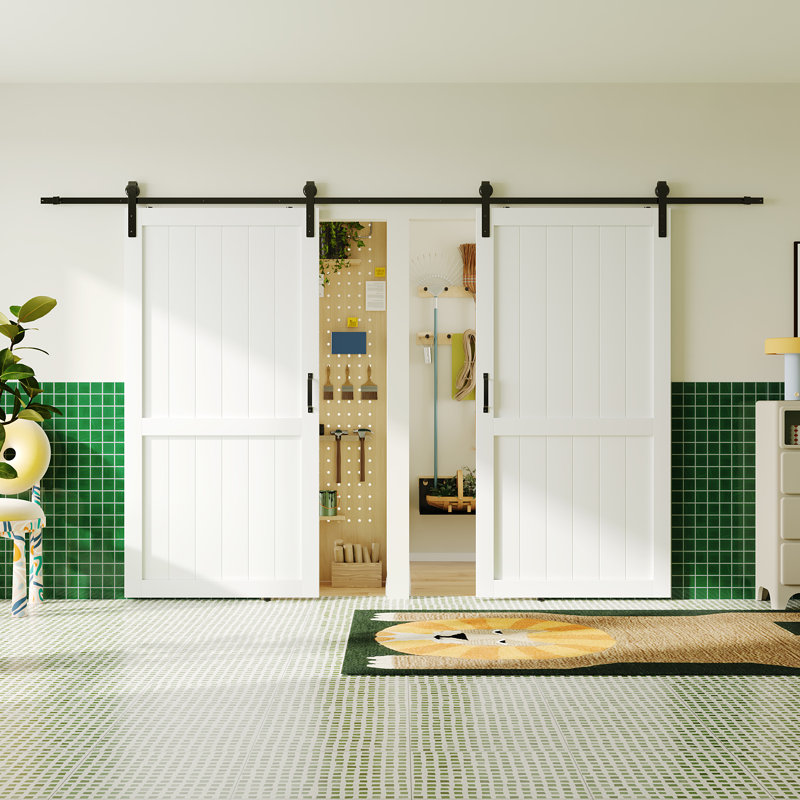 Manufacture Barn Door With Solid Manufacture Wood Include Hardware Kit,2 doors, 36" x 84"
