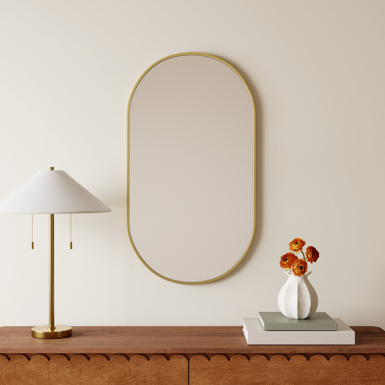 Sabine Accent Mirror, Brass, 36" x 20"