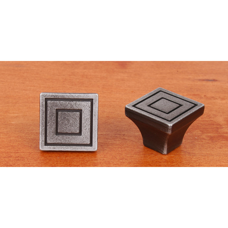CK Series Square Knob, Small, Distressed Nickel