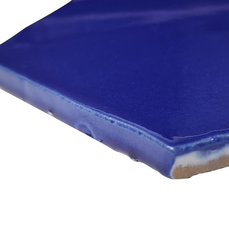 Viva Hex Antic Handmade 6" x 7" Ceramic Tile, Blue