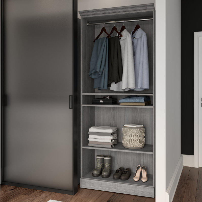 Système de rangement pour garde-robe l 36 po Alvaretta, Gris platine