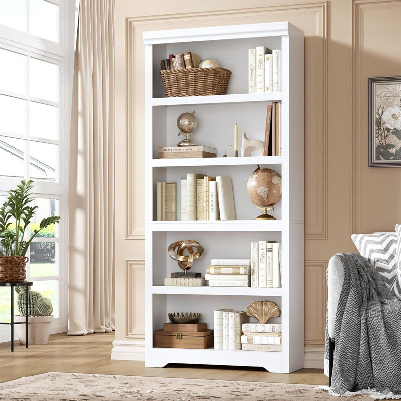 174.5 cm H Bookcase, Warm white embossed