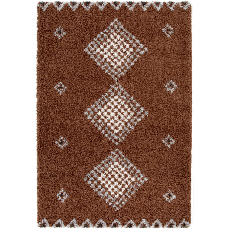 Chavez Geometric Shag Area Rug, Rectangle 80 x 150cm