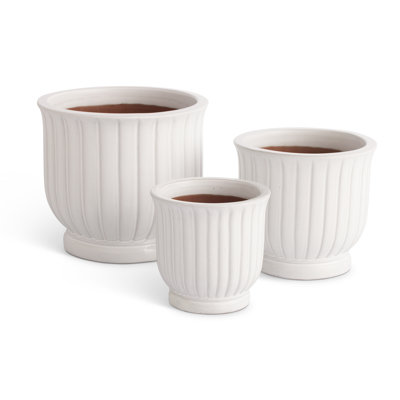 Terraverde Earthenware Reactive Glaze Pots in White