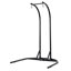 Balancelle à double siège suspendue en osier gris anthracite avec support / coussin bleu poudré Egg Chair