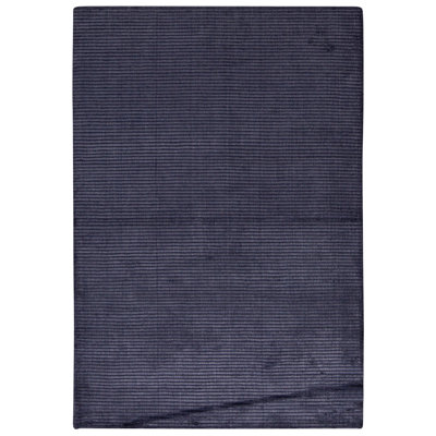Tapis bleu marine / gris de haute qualité noué à la main