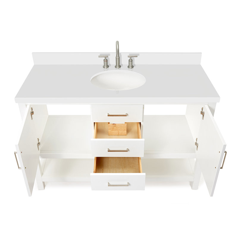Bayhill 55'' W Single Vanity, White