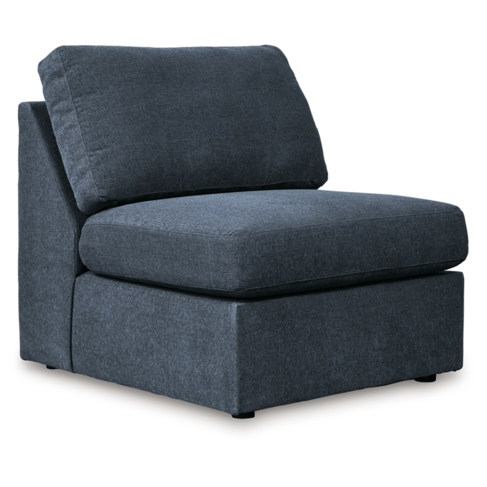 Modular Sectional, 36" H x 140" W x 68"D, Right Hand Facing, Blue Polyester