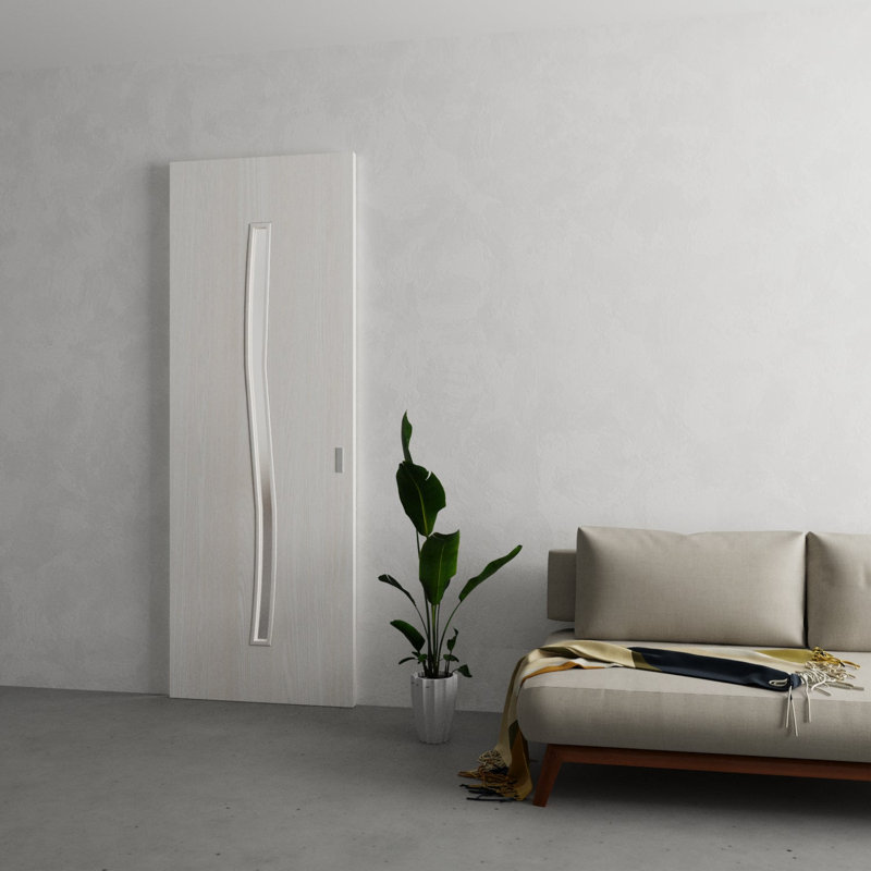 Grange cachée - ESSENTIAL 8002 - Portes en placage de bois - Ensemble coulissant Magic, 18 po x 80 po, Cendre Franko