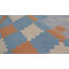 Rug & Kilim’S Contemporary Dhurrie Rug In Blue And Rust Tile Design