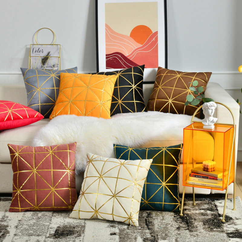 (Covers With Inserts) Set of 2 Starburst Pattern  Throw Pillows, Gray