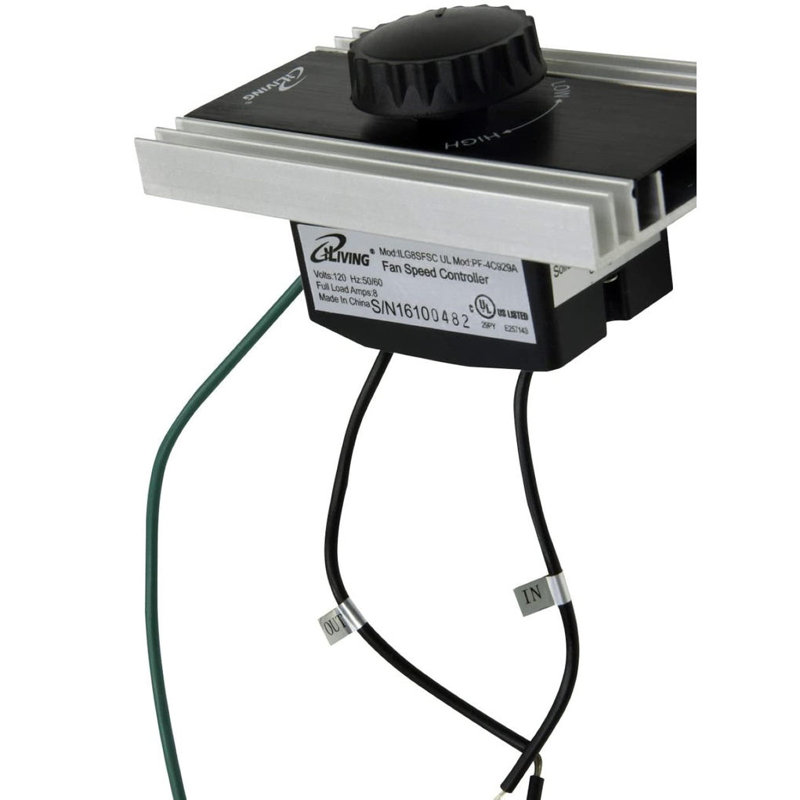 iLIVING ILG8SFSC Solid State Variable Adjustable Precision Fan Speed Controller 120V 8A , Black