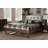 Artesha Mid-Century Modern Light Grey Fabric Upholstered And Ash Walnut Finished Wood King Size Platform Bed-671352808-769695768