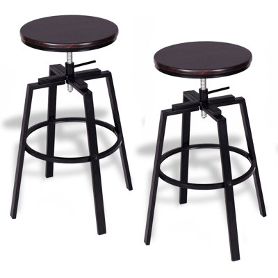 Reina Swivel Adjustable Height Counter Stool with Metal Frame