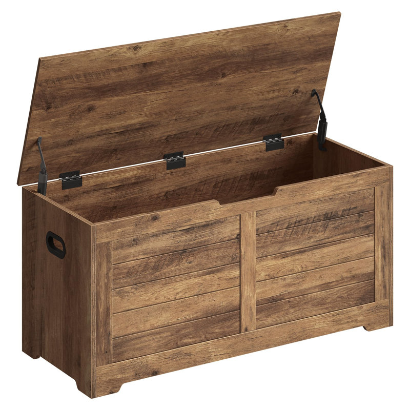 Wood Storage Bench, Honey Brown