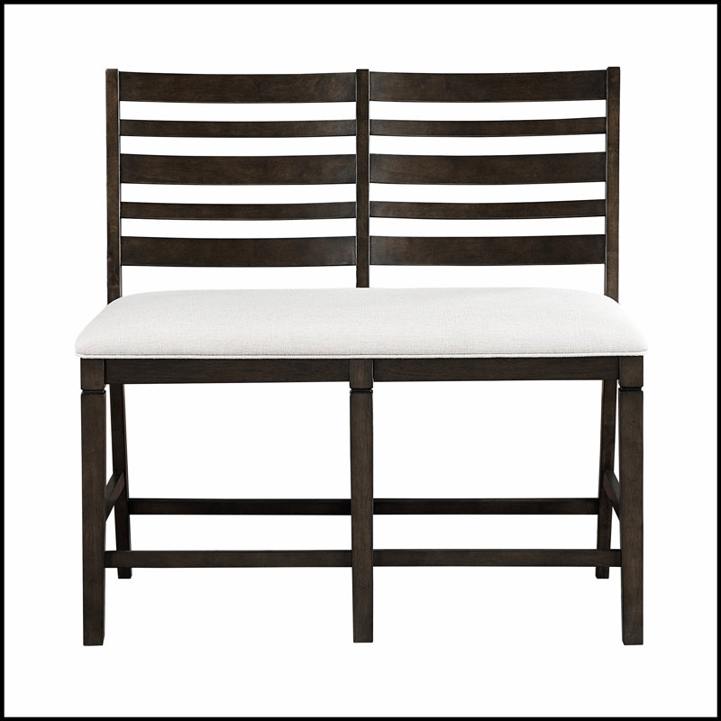 Banc de hauteur comptoir de style classique avec siège rembourré et dossier en bois pour salle à manger